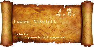 Lupsor Nikolett névjegykártya